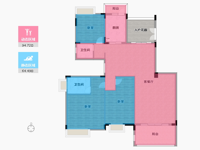 广东省-惠州市-方直君御-155.70-户型库-动静分区