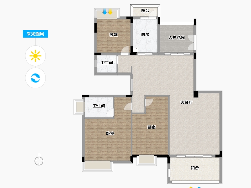 广东省-惠州市-方直君御-155.70-户型库-采光通风