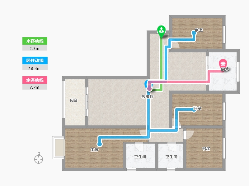 甘肃省-天水市-福迪瑞府-127.00-户型库-动静线