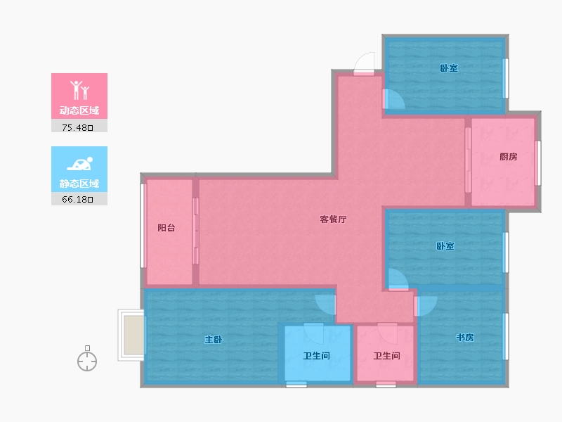 甘肃省-天水市-福迪瑞府-127.00-户型库-动静分区