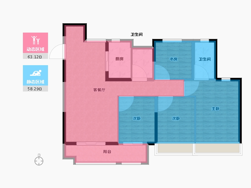 山东省-威海市-中梁国信海岳府-110.00-户型库-动静分区