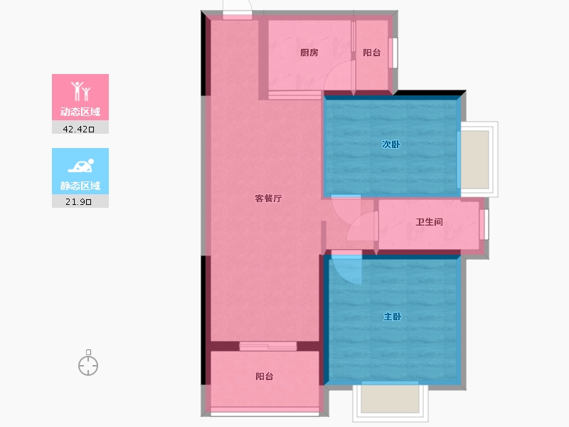 广东省-惠州市-诺澜悠山美地-56.75-户型库-动静分区