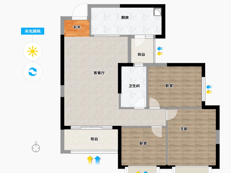 湖南省-长沙市-恒大御景天下-98.09-户型库-采光通风