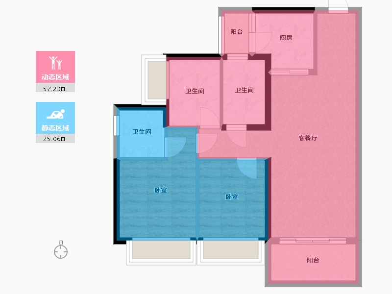 广东省-惠州市-碧桂园凤翔花园-73.29-户型库-动静分区