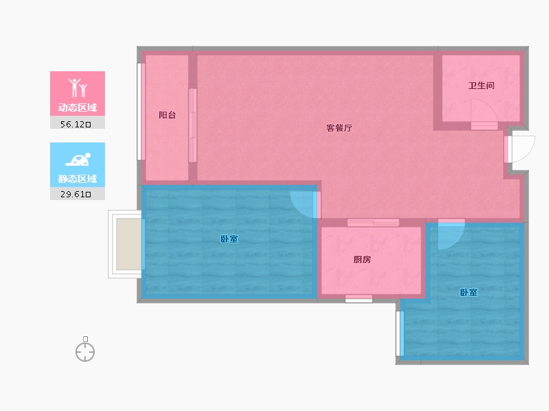 甘肃省-天水市-福迪瑞府-76.68-户型库-动静分区