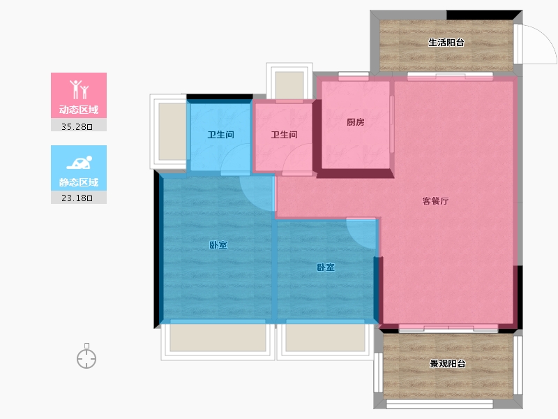 广东省-湛江市-千和园-64.48-户型库-动静分区