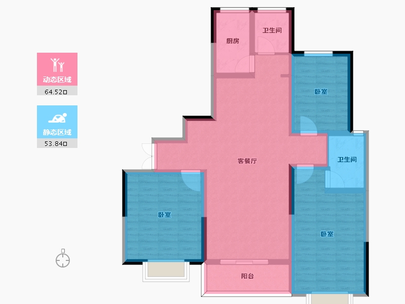 河南省-信阳市-翠竹阁-106.01-户型库-动静分区