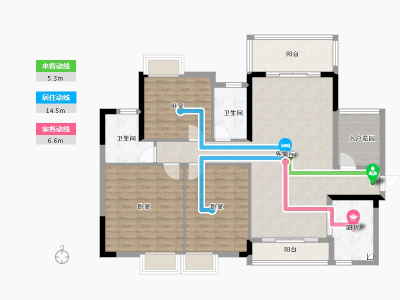 广东省-佛山市-奥园公园一号-109.54-户型库-动静线