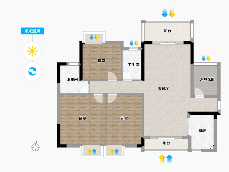 广东省-佛山市-奥园公园一号-109.54-户型库-采光通风