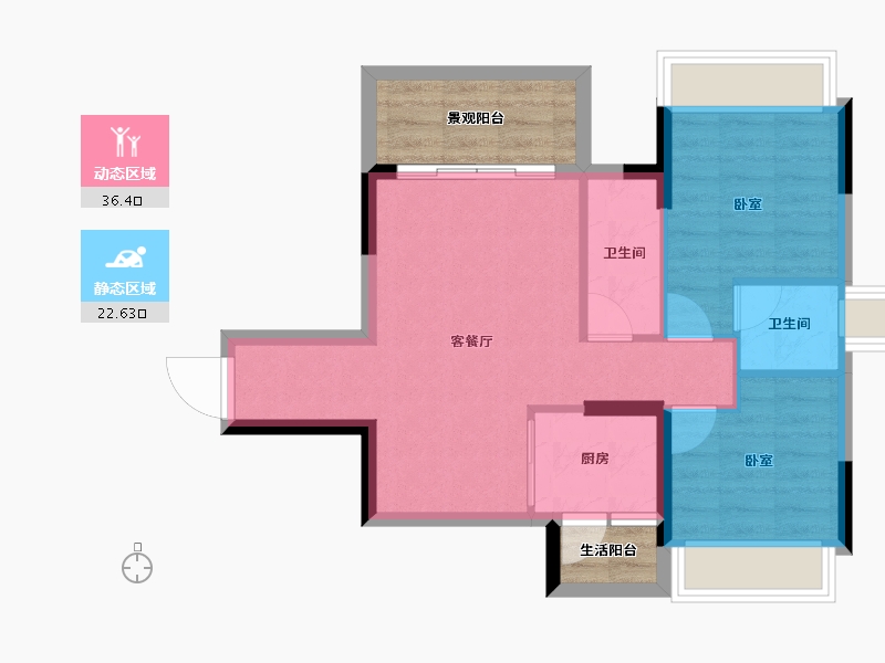 广东省-湛江市-千和园-59.93-户型库-动静分区