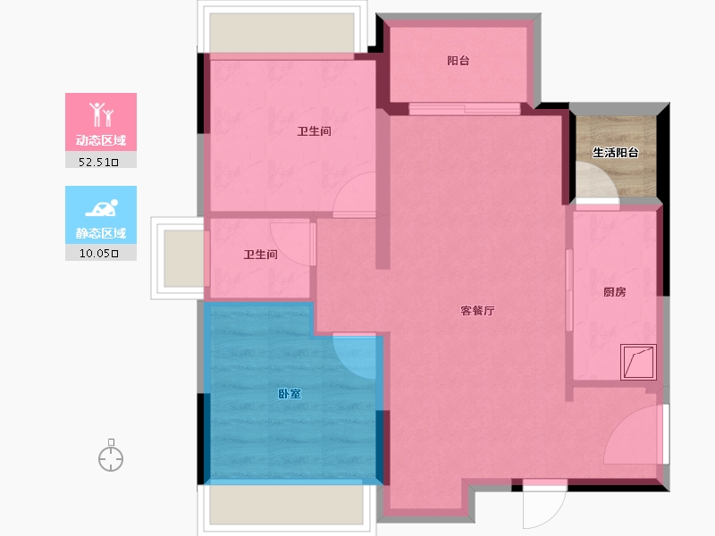 广东省-湛江市-荣基·满芳庭-58.09-户型库-动静分区