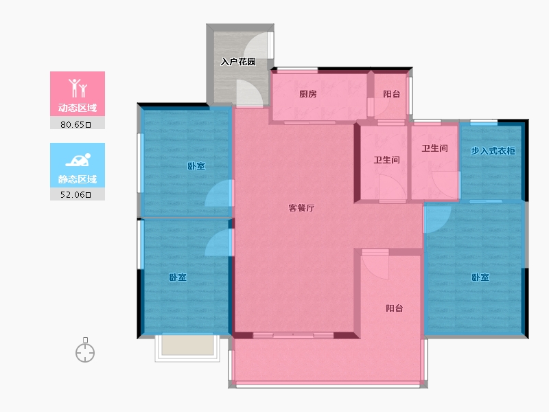 广东省-佛山市-越秀星汇名庭-126.01-户型库-动静分区