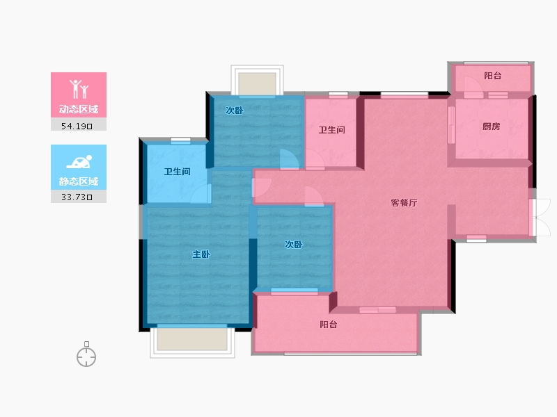 广东省-惠州市-诺澜悠山美地-77.99-户型库-动静分区