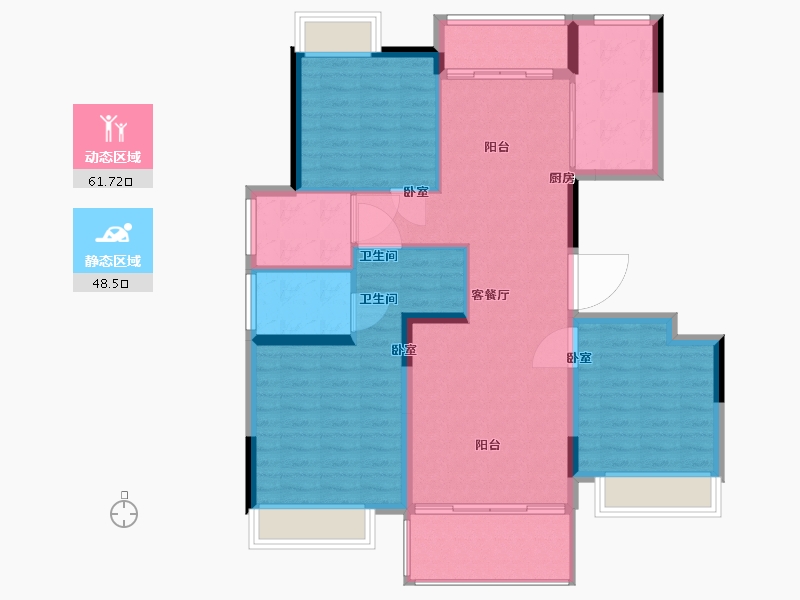 湖北省-黄石市-涌金府-100.00-户型库-动静分区