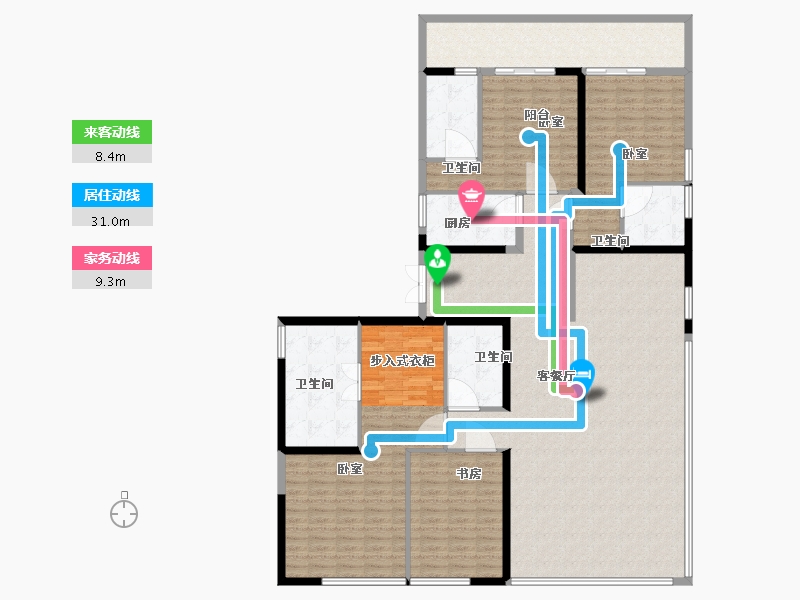 湖北省-武汉市-绿地海珀滨江-196.00-户型库-动静线