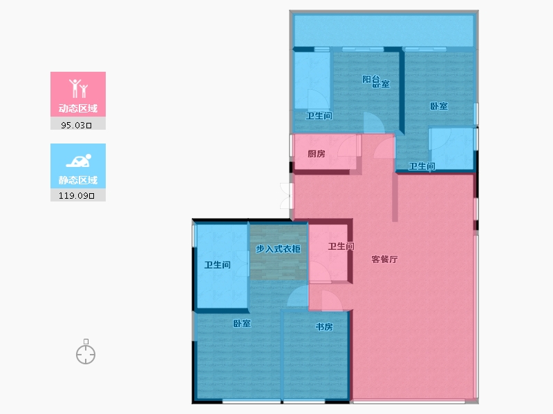 湖北省-武汉市-绿地海珀滨江-196.00-户型库-动静分区