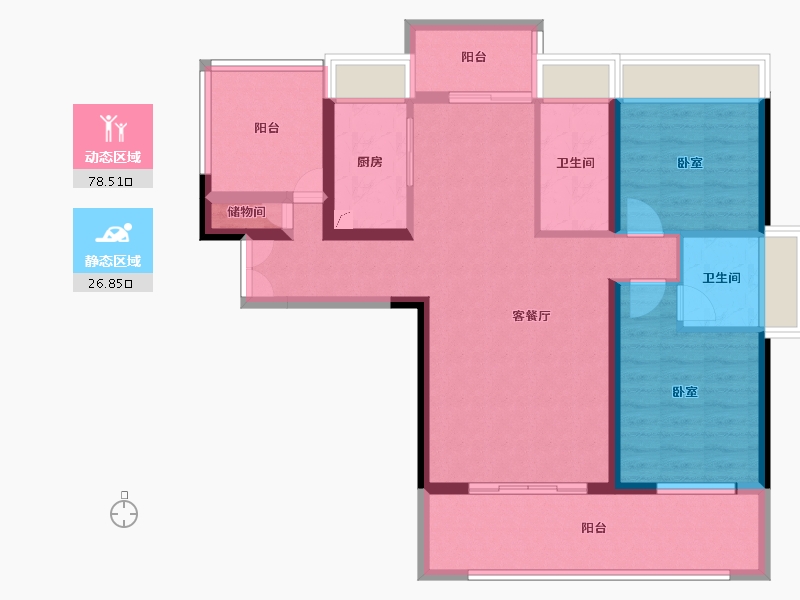 广东省-江门市-东方华庭-93.31-户型库-动静分区