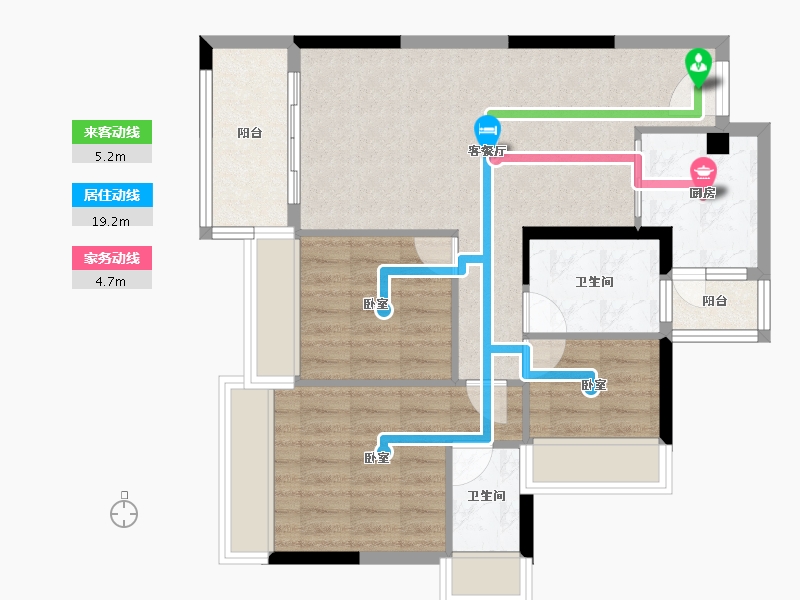 广东省-广州市-海港成天荷1号-74.85-户型库-动静线