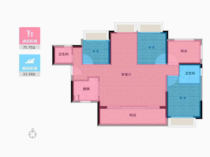 广东省-湛江市-湛江爱琴海国际广场-98.48-户型库-动静分区