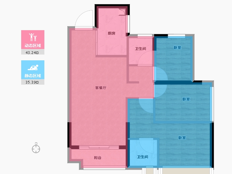 广东省-广州市-中铁诺德·阅泷-70.00-户型库-动静分区