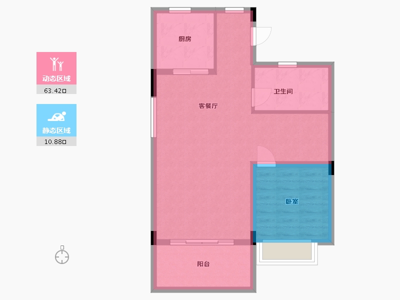 广东省-惠州市-碧桂园凤翔花园-67.25-户型库-动静分区