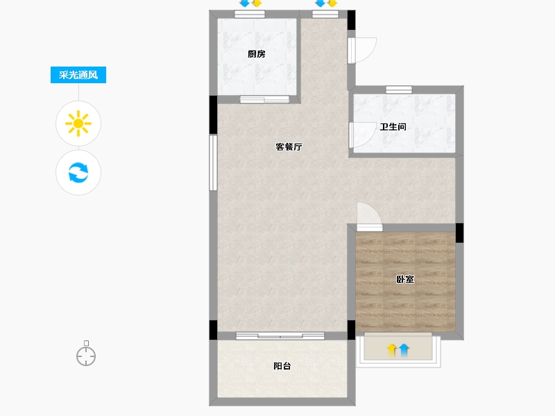 广东省-惠州市-碧桂园凤翔花园-67.25-户型库-采光通风