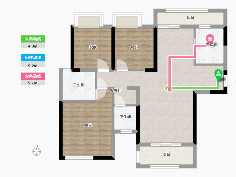 湖南省-长沙市-山水·梅溪雅郡-83.58-户型库-动静线