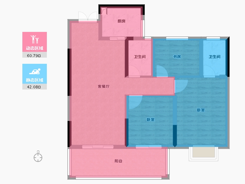 湖北省-宜昌市-弘洋·新都汇-92.15-户型库-动静分区