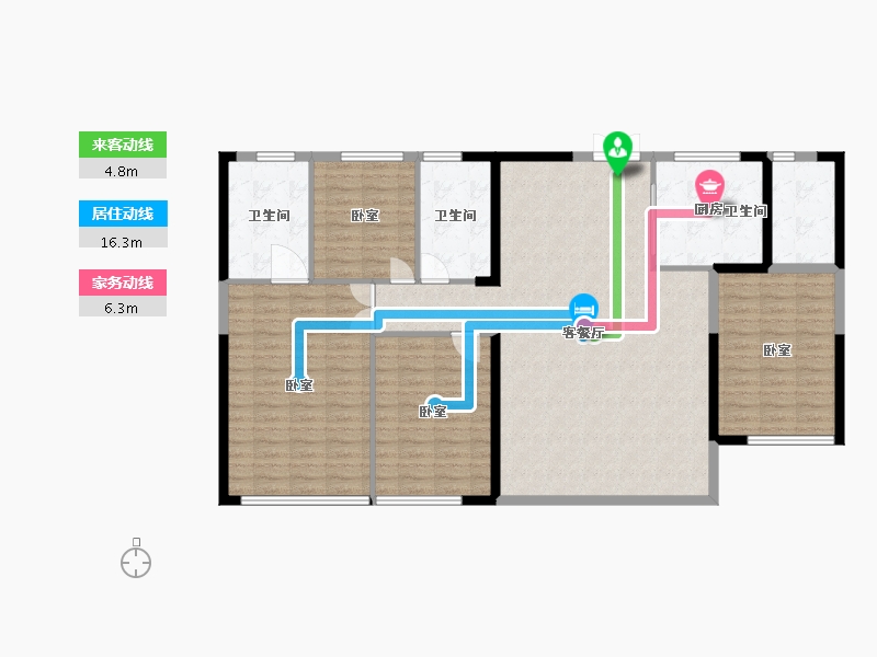 湖北省-武汉市-绿地海珀滨江-133.39-户型库-动静线