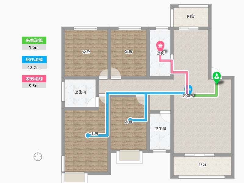 山东省-枣庄市-大都公园悦府-130.00-户型库-动静线