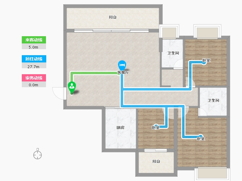 广东省-汕头市-金煌时代雅园-107.09-户型库-动静线