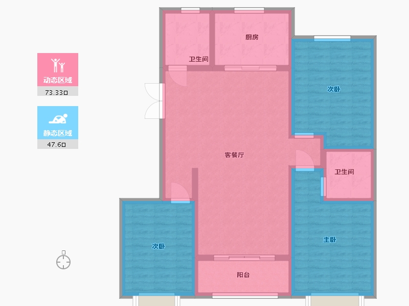 山东省-潍坊市-恒信·御峰-108.80-户型库-动静分区