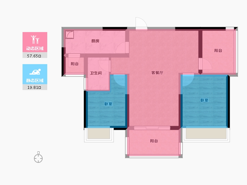 广东省-惠州市-江湾公馆二期-67.96-户型库-动静分区