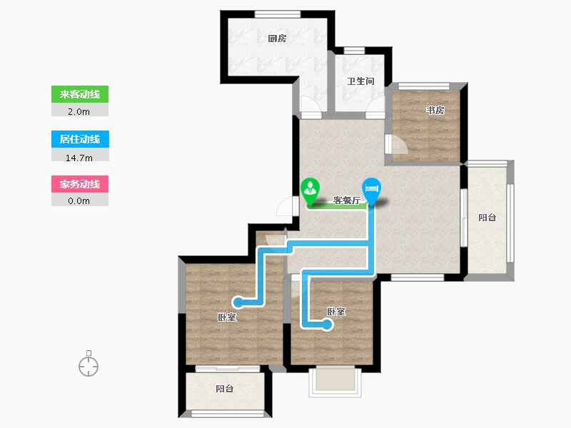 浙江省-宁波市-雍华府-72.99-户型库-动静线