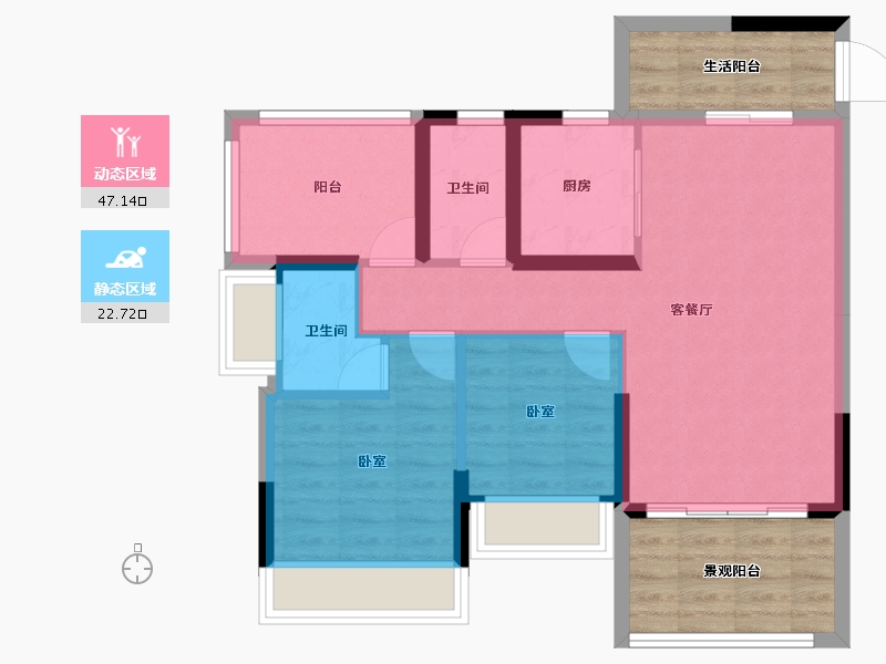 广东省-湛江市-千和园-74.79-户型库-动静分区