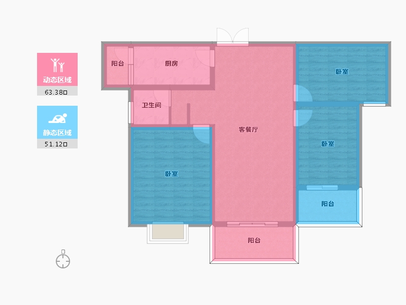 河南省-信阳市-怡景学苑-102.44-户型库-动静分区