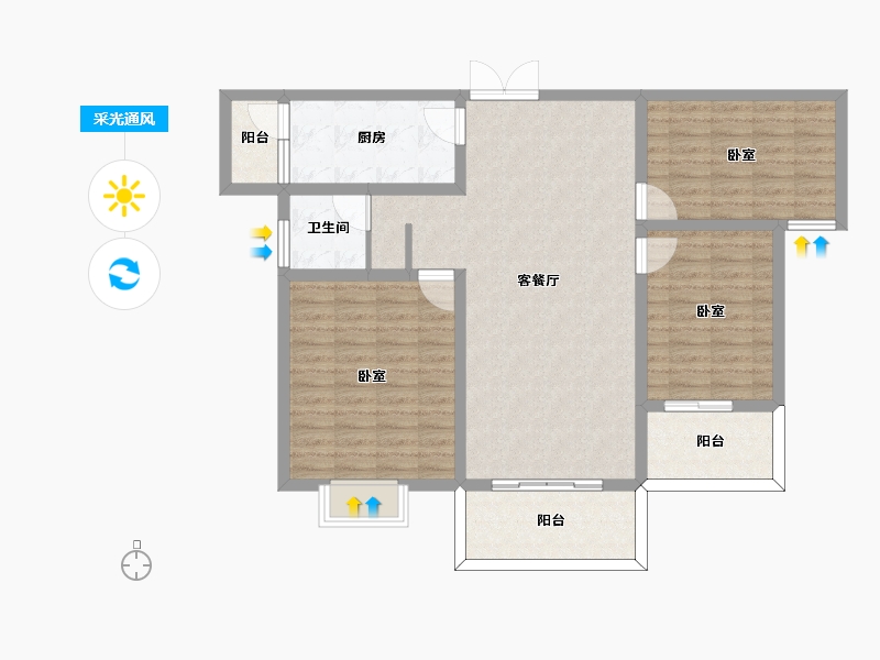 河南省-信阳市-怡景学苑-102.44-户型库-采光通风