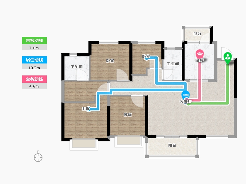 广东省-广州市-恒大鼎湖豪庭-126.00-户型库-动静线