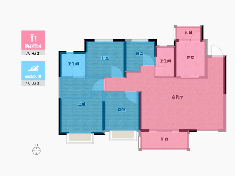 广东省-广州市-恒大鼎湖豪庭-126.00-户型库-动静分区