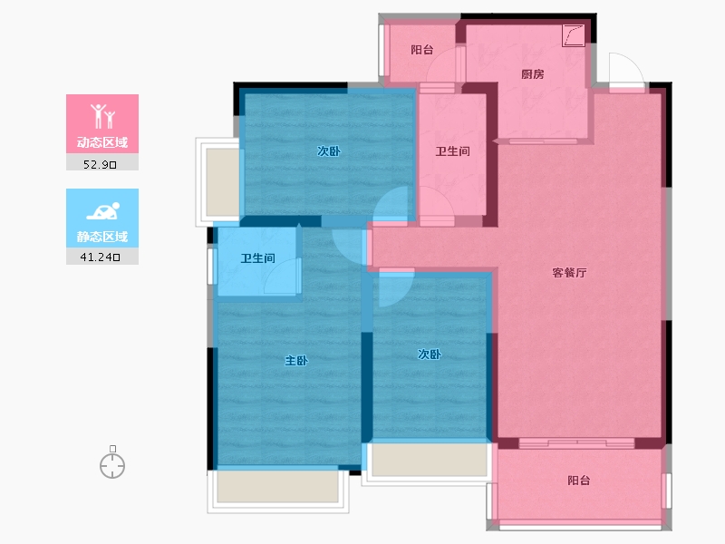 湖南省-湘潭市-东旭鸿基楚天府-83.19-户型库-动静分区