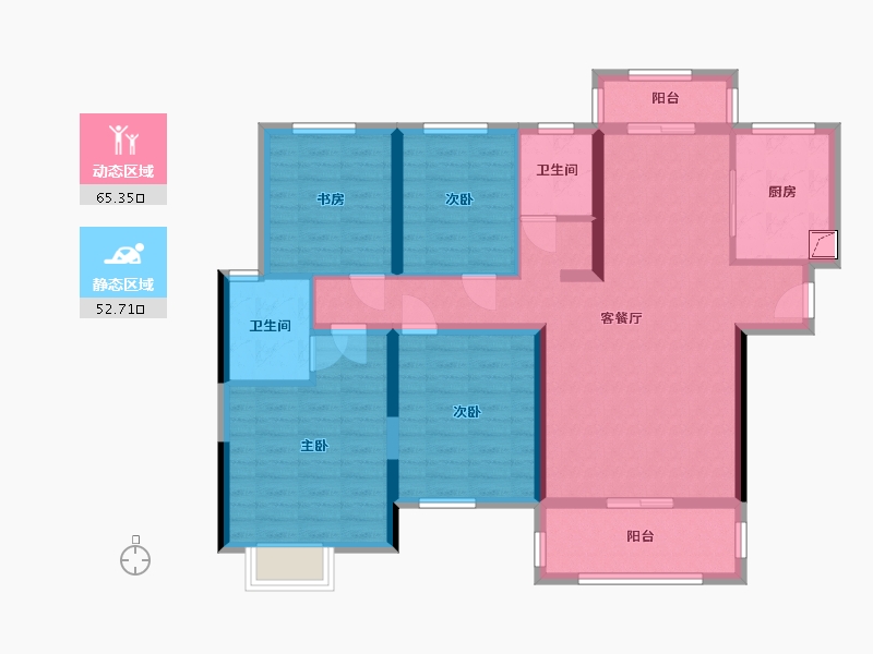 湖南省-长沙市-春和景园-104.80-户型库-动静分区