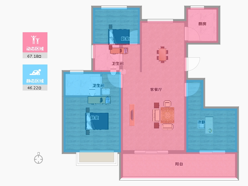 安徽省-安庆市-皖源首府-102.01-户型库-动静分区