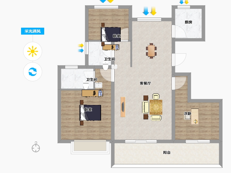 安徽省-安庆市-皖源首府-102.01-户型库-采光通风