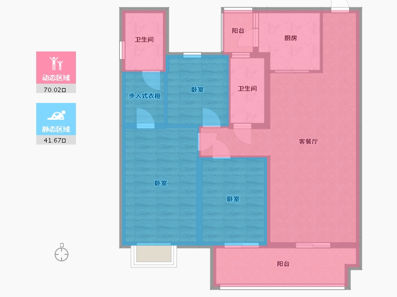 湖南省-株洲市-碧桂园醴陵府-100.05-户型库-动静分区