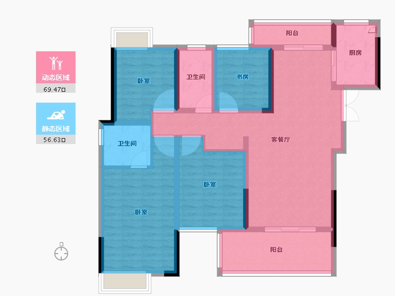 湖北省-宜昌市-弘洋·新都汇-112.21-户型库-动静分区