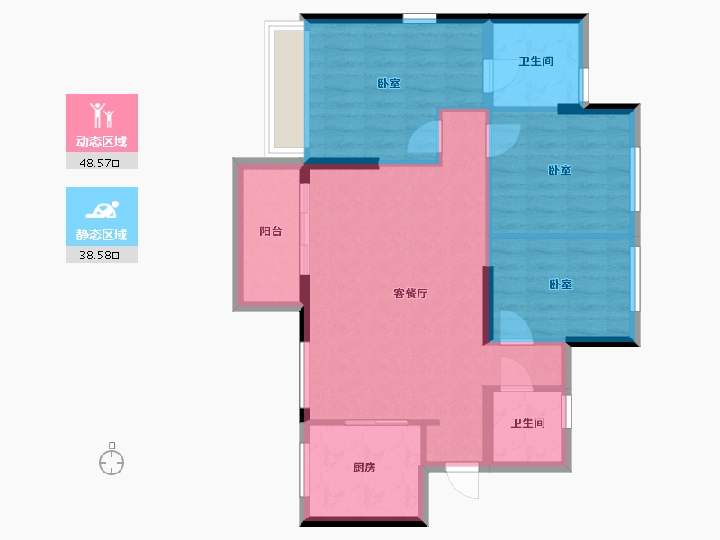 广东省-惠州市-海伦堡玖悦府-78.47-户型库-动静分区