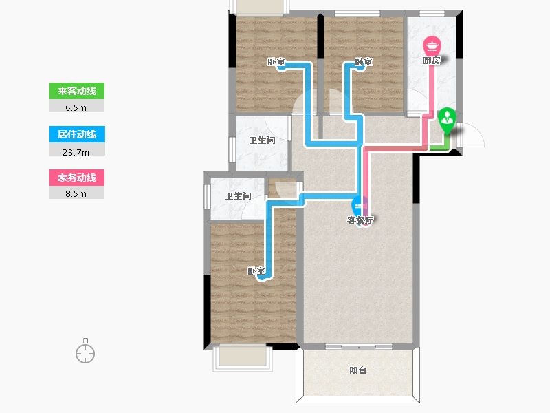 河南省-信阳市-欧博庭苑-102.61-户型库-动静线