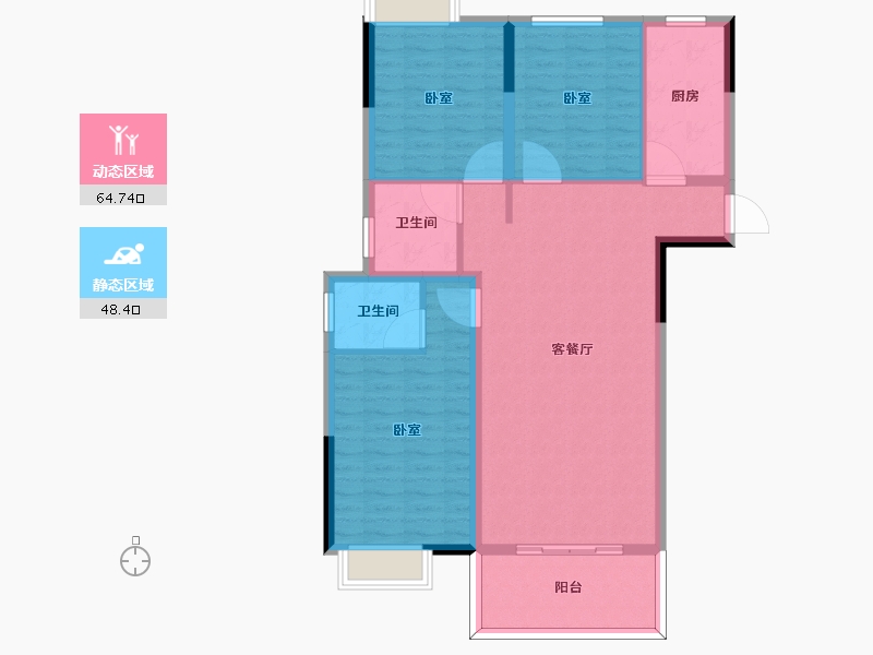 河南省-信阳市-欧博庭苑-102.61-户型库-动静分区