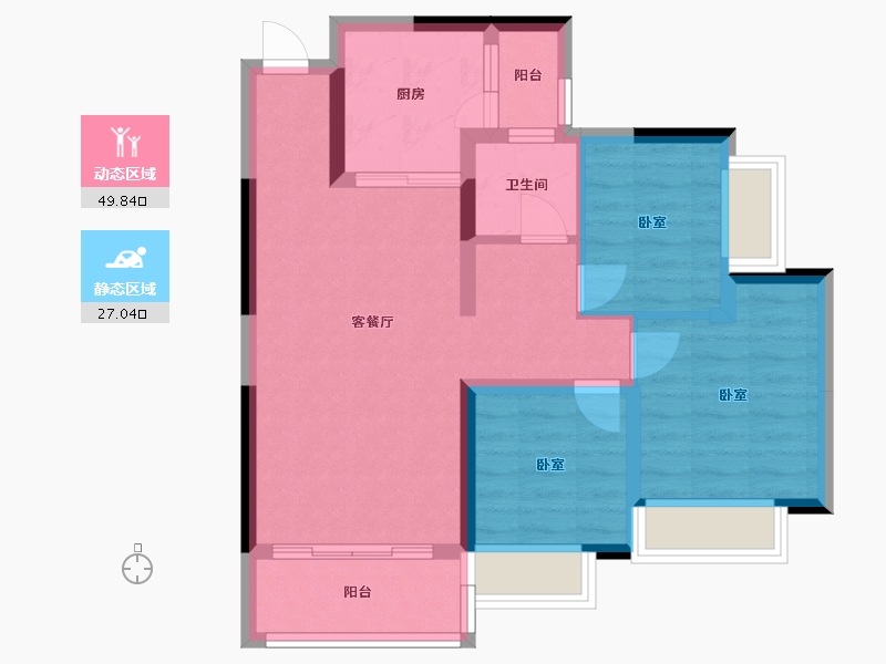 湖北省-黄石市-黄石恒大御景-67.83-户型库-动静分区