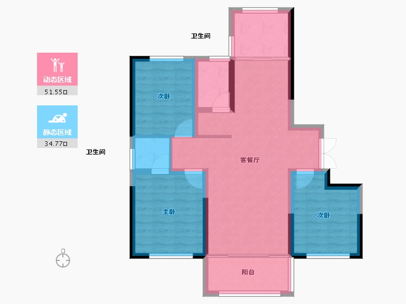 山东省-威海市-天亿城-77.00-户型库-动静分区